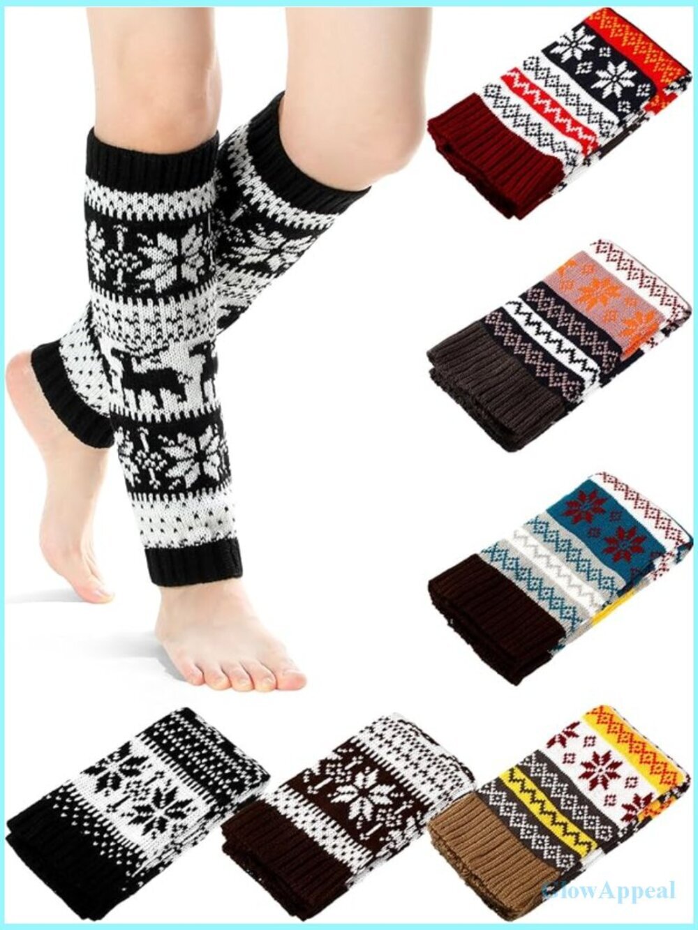 6 Pairs Knit Leg Warmers Knee High Stretchy Boot Socks Winter Y2k Party